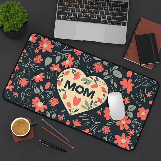 Mom Floral Light Heart Desk Mat