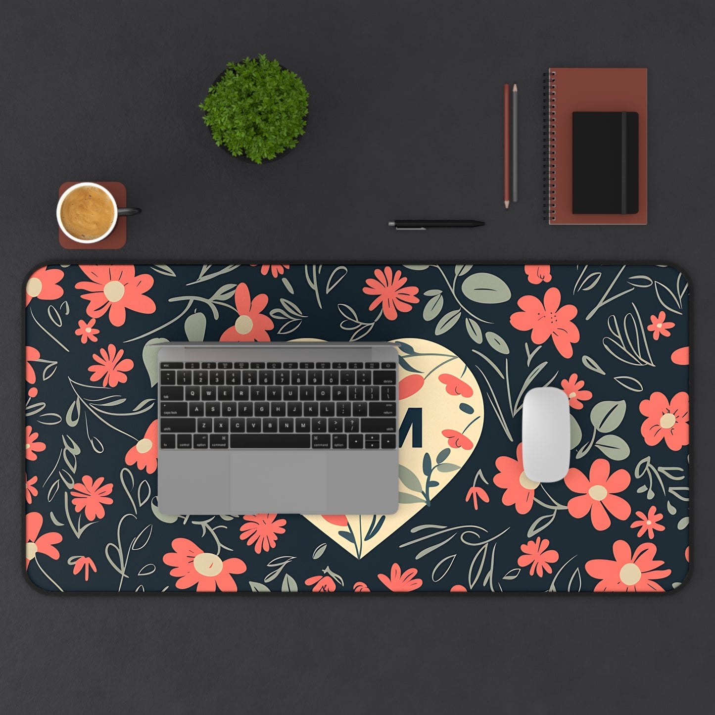 Mom Floral Light Heart Desk Mat