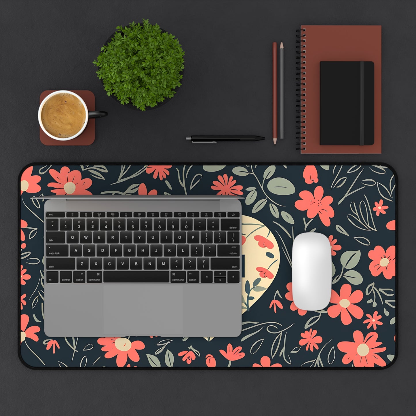 Mom Floral Light Heart Desk Mat