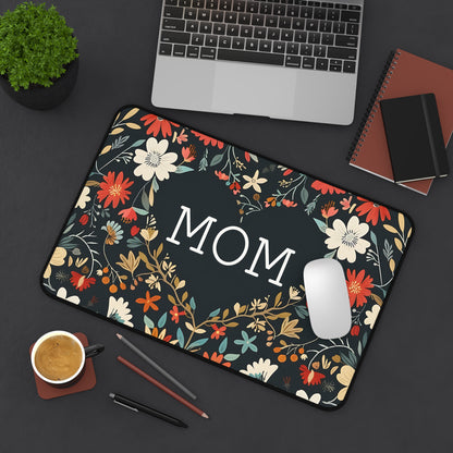 Mom Floral Heart Desk Mat