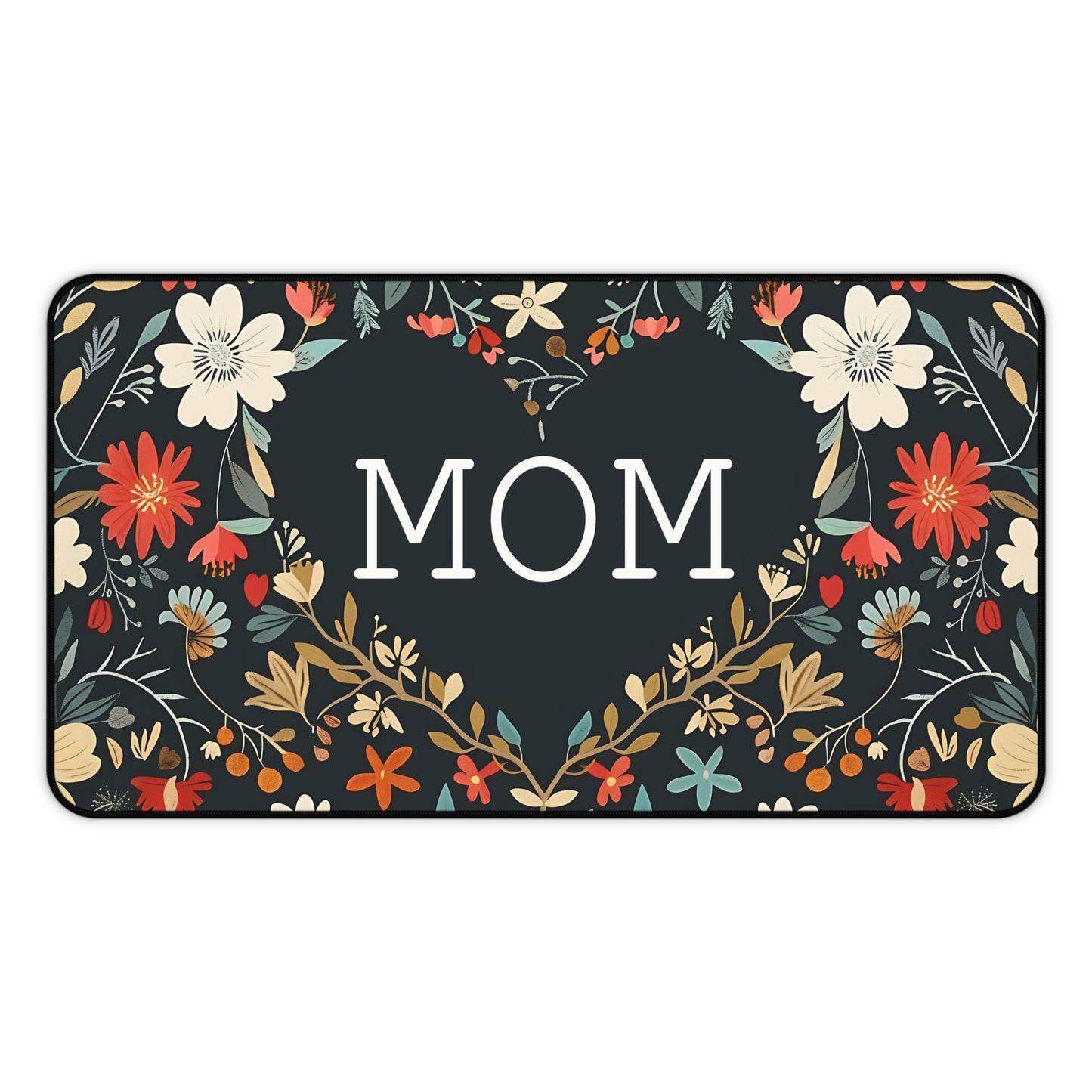 Mom Floral Heart Desk Mat