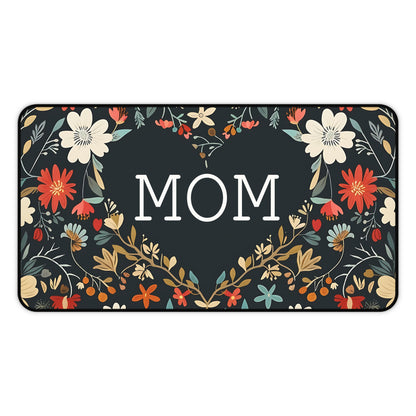 Mom Floral Heart Desk Mat