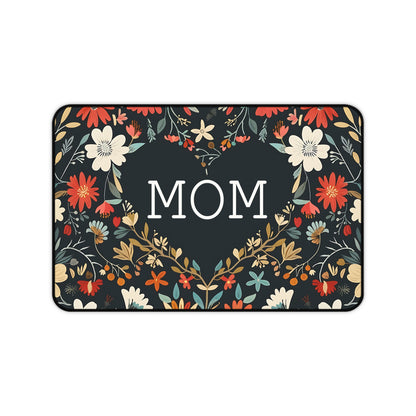 Mom Floral Heart Desk Mat