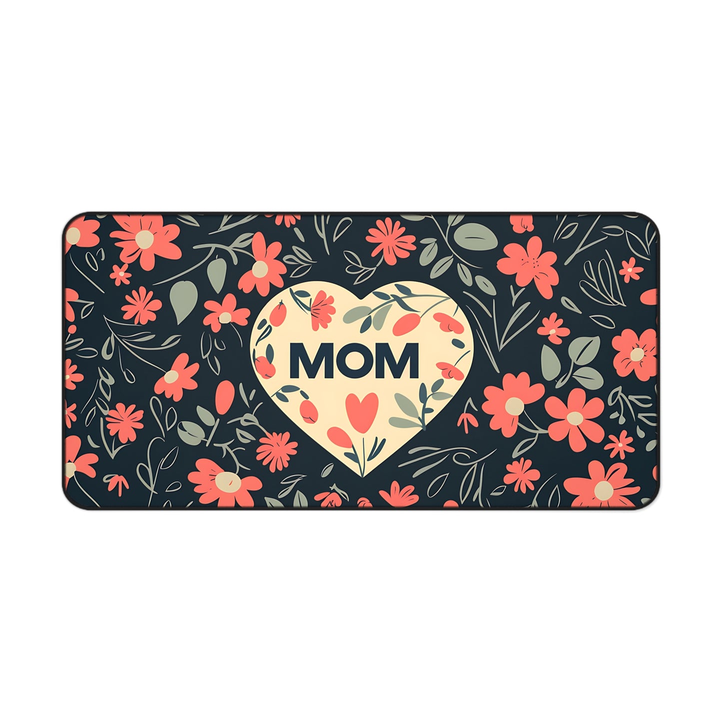 Mom Floral Light Heart Desk Mat